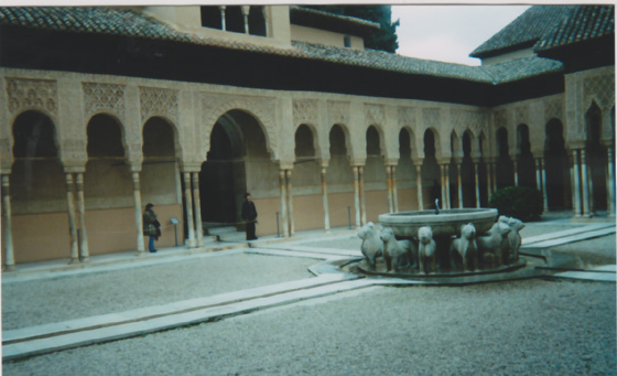 Spain, vacation, Court of Lions, Alhambra, tourist, tourism