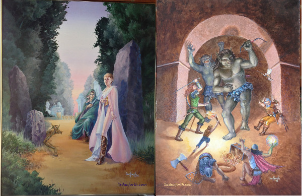 Full sized paintings for Elven Lords and the cover painted for Tunnels & Trolls (7th edition)