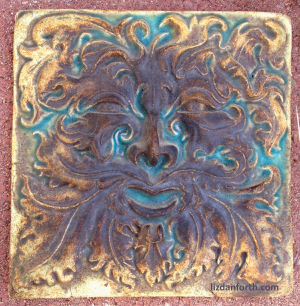 Gargoyles and greenman designs appealed to me a lot at the time. Still do, actually. Greenman tile