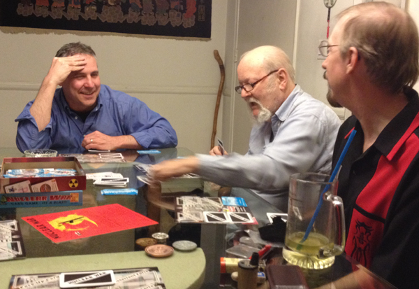 From the very start, we were conspiring to blow up the world. Virtually, anyway. I might have even won that round of Nuclear War! Often, no one wins that game... because, well, duhh. David Rick and Steve